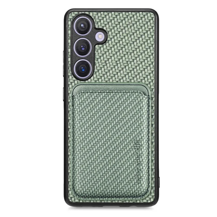 For Samsung Galaxy S24 Back Case Magnetic Card Holder Phone Protective Cover