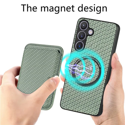 For Samsung Galaxy S24 Back Case Magnetic Card Holder Phone Protective Cover