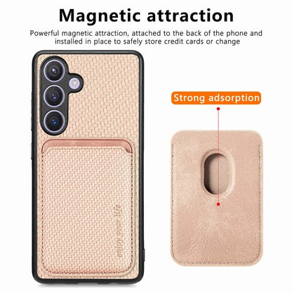 For Samsung Galaxy S24 Back Case Magnetic Card Holder Phone Protective Cover