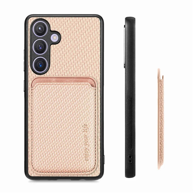 For Samsung Galaxy S24 Back Case Magnetic Card Holder Phone Protective Cover