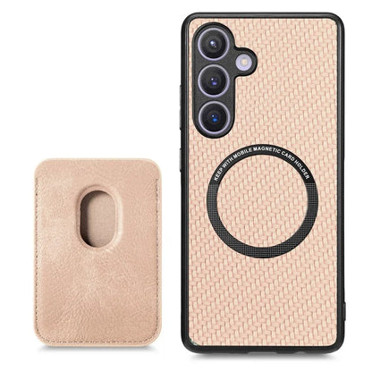For Samsung Galaxy S24 Back Case Magnetic Card Holder Phone Protective Cover