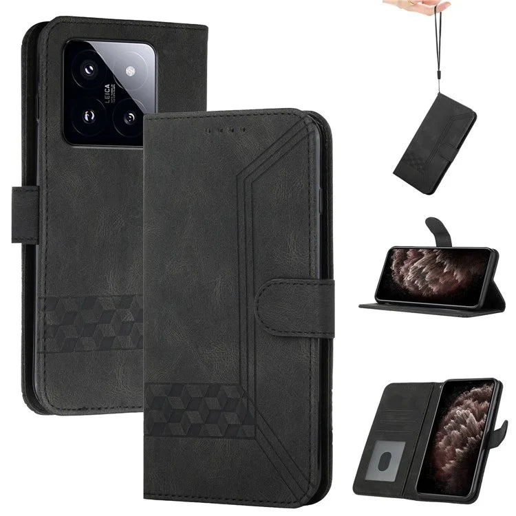 YX0010 Series for Xiaomi 14 Pro Leather Wallet Case Magnetic Clasp Stand