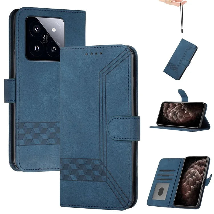 YX0010 Series for Xiaomi 14 Pro Leather Wallet Case Magnetic Clasp Stand