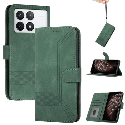 YX0010 Series for Xiaomi Redmi K70 5G / K70 Pro 5G Leather Cover Stand Wallet Caseish Green