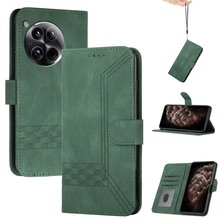 YX0010 Series for OnePlus 12 5G Leather Protective Case Flip Wallet Phone Coverish Green