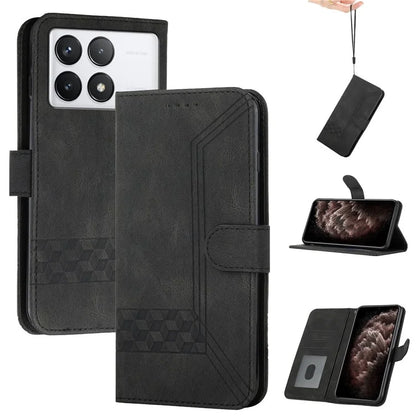 YX0010 Series for Xiaomi Redmi K70E 5G / Poco X6 Pro 5G Leather Flip Case Rhombus Line Wallet Cover