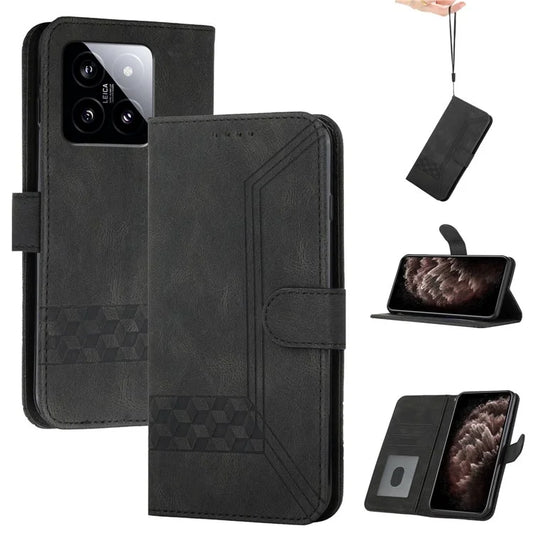YX0010 Series for Xiaomi 14 Leather Case Protector Phone Wallet Stand Cover
