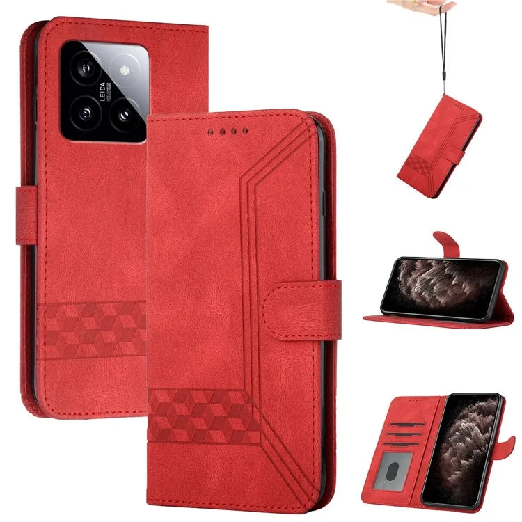YX0010 Series for Xiaomi 14 Leather Case Protector Phone Wallet Stand Cover