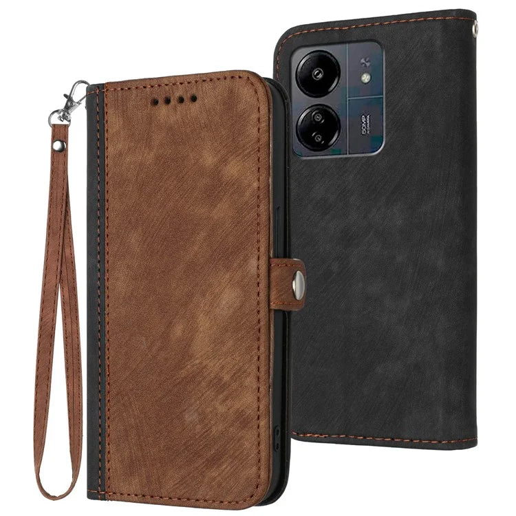 YX0020 For Xiaomi Redmi 13C 4G / 5G / Poco C65 4G Stylish Leather Wallet Case Side Magnetic Clasp