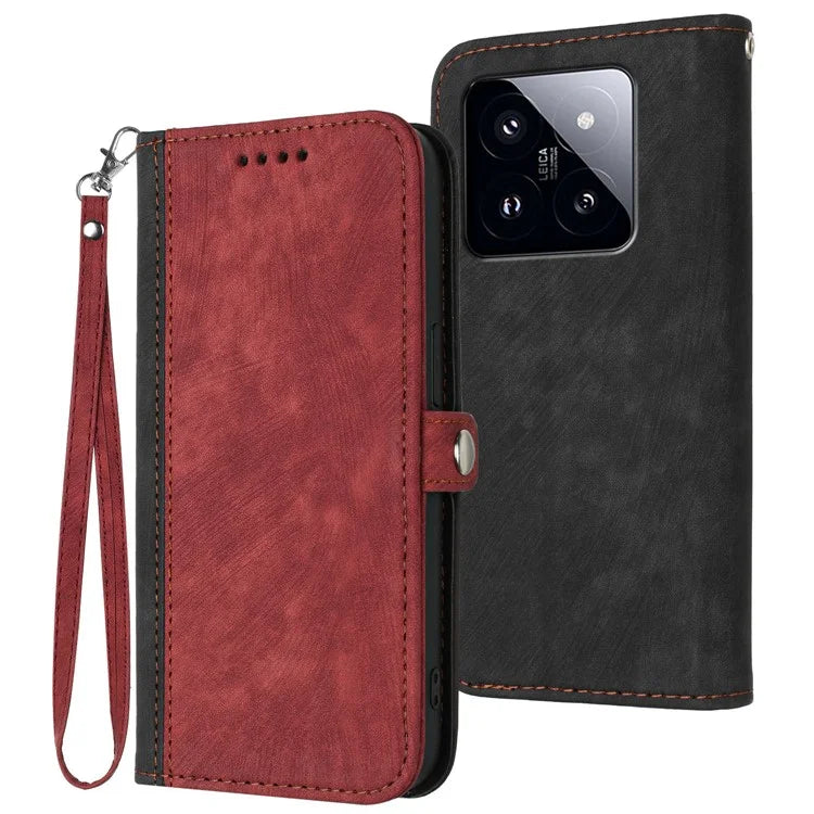 YX0020 For Xiaomi 14 Pro Case Leather Phone Cover Side Magnetic Button