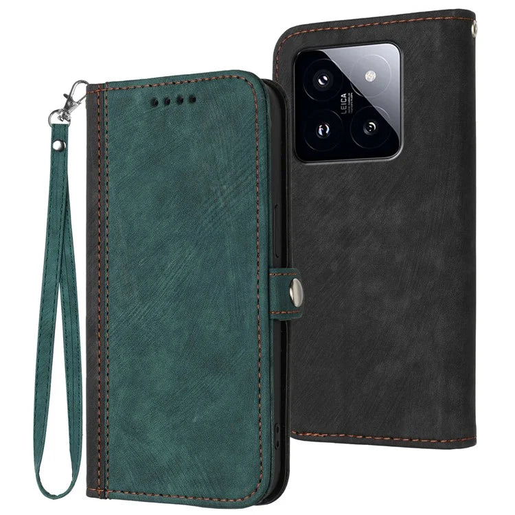 YX0020 For Xiaomi 14 Pro Case Leather Phone Cover Side Magnetic Button