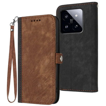 YX0020 For Xiaomi 14 Pro Case Leather Phone Cover Side Magnetic Button