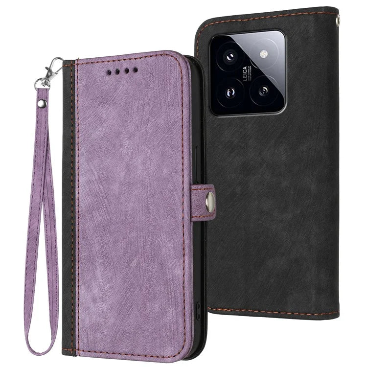 YX0020 For Xiaomi 14 Pro Case Leather Phone Cover Side Magnetic Button