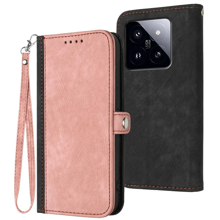 YX0020 For Xiaomi 14 Pro Case Leather Phone Cover Side Magnetic Button