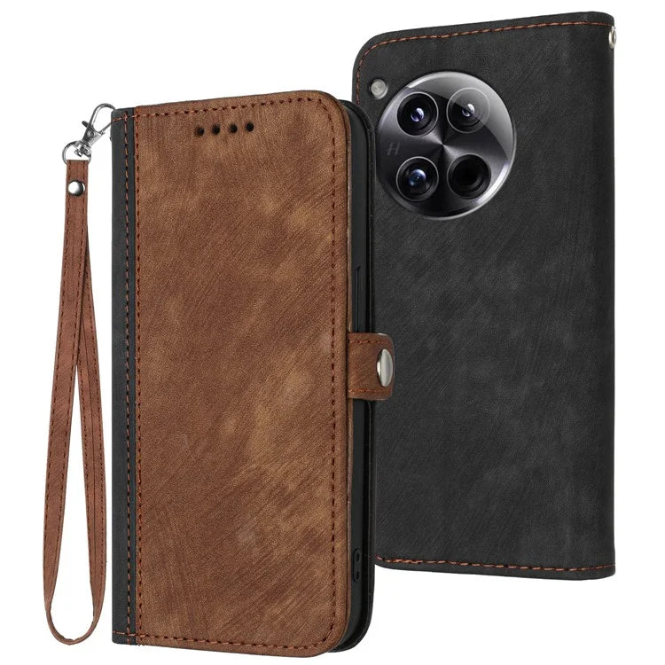 YX0020 For OnePlus 12 5G Leather Wallet Phone Case Side Magnetic Button