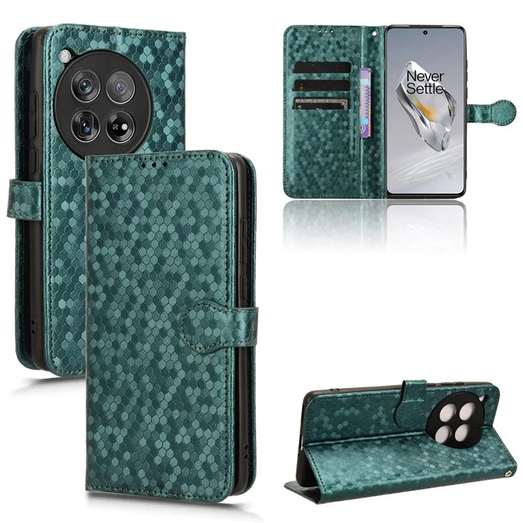 For OnePlus 12 5G Magnetic Case PU Leather+TPU Imprinted Wallet Phone Protector