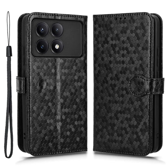 For Xiaomi Redmi K70E 5G / Poco X6 Pro 5G Case Leather Imprinted Dots Pattern Smartphone Cover