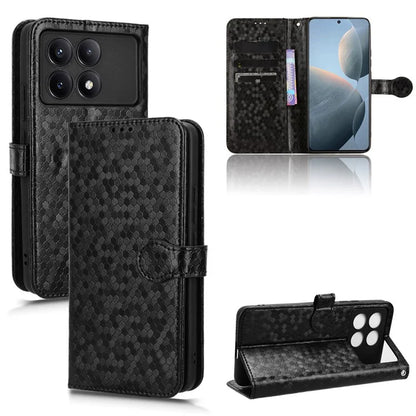 For Xiaomi Redmi K70E 5G / Poco X6 Pro 5G Case Leather Imprinted Dots Pattern Smartphone Cover