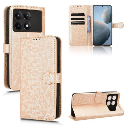 For Xiaomi Redmi K70E 5G / Poco X6 Pro 5G Case Leather Imprinted Dots Pattern Smartphone Cover