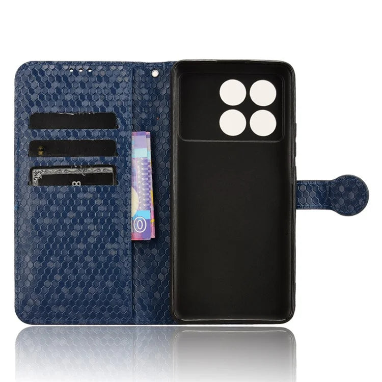 For Xiaomi Redmi K70E 5G / Poco X6 Pro 5G Case Leather Imprinted Dots Pattern Smartphone Cover