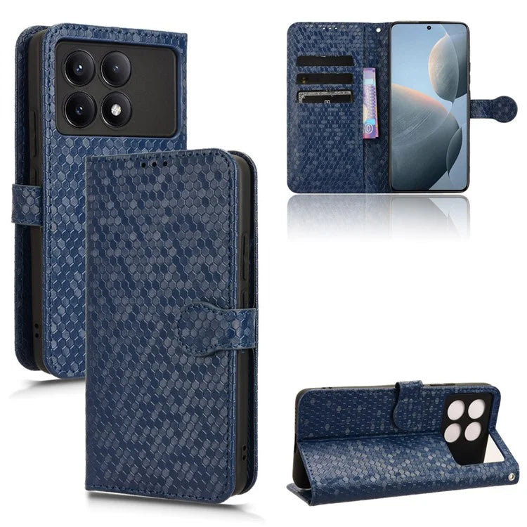 For Xiaomi Redmi K70E 5G / Poco X6 Pro 5G Case Leather Imprinted Dots Pattern Smartphone Cover