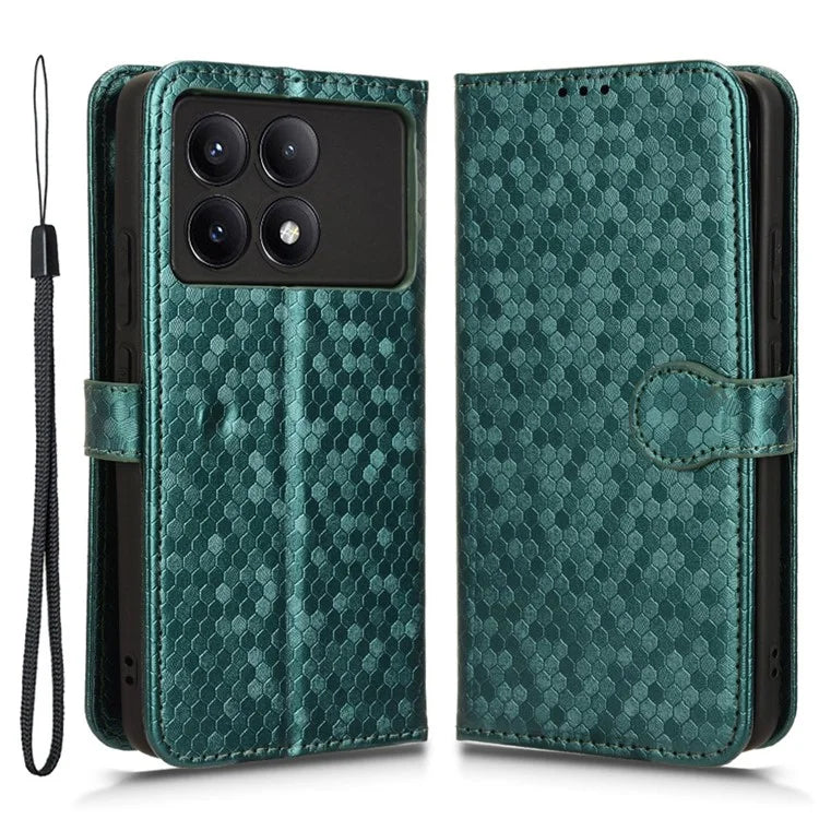 For Xiaomi Redmi K70E 5G / Poco X6 Pro 5G Case Leather Imprinted Dots Pattern Smartphone Cover