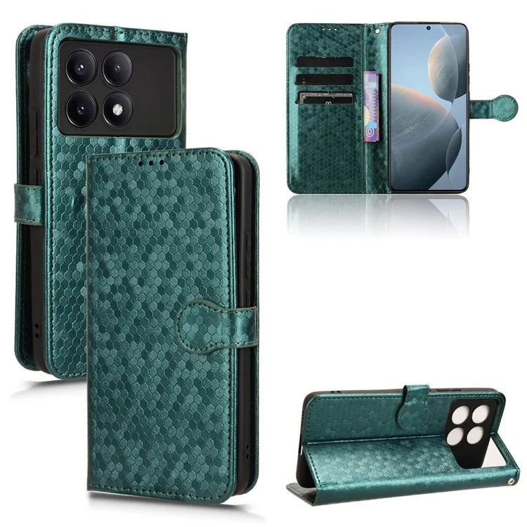 For Xiaomi Redmi K70E 5G / Poco X6 Pro 5G Case Leather Imprinted Dots Pattern Smartphone Cover