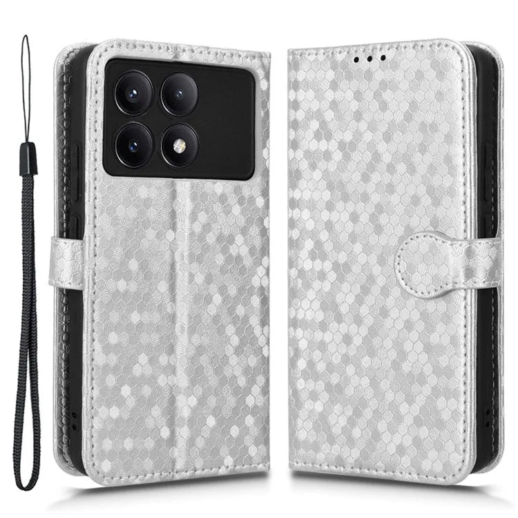 For Xiaomi Redmi K70E 5G / Poco X6 Pro 5G Case Leather Imprinted Dots Pattern Smartphone Cover