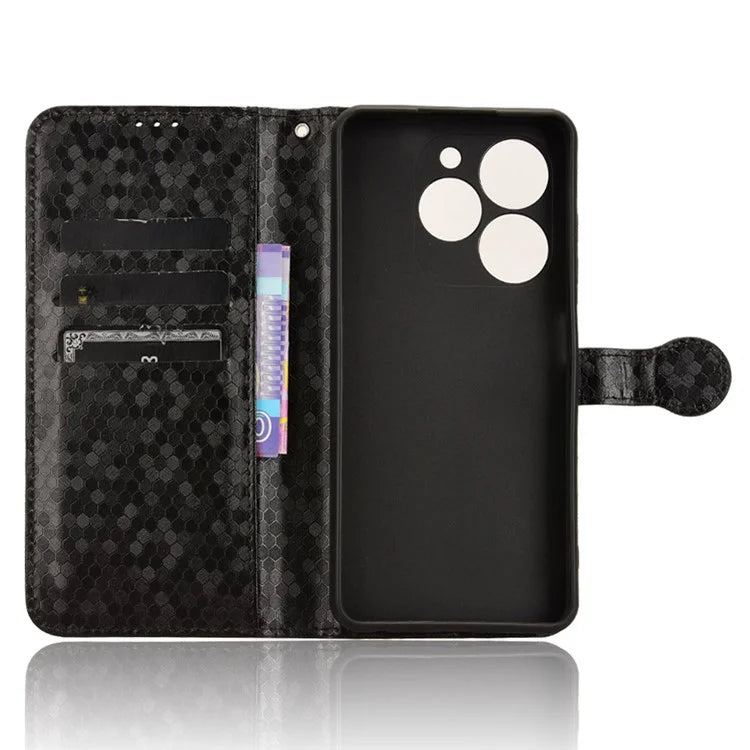 Phone Case for Transsion Tecno Pop 8 / Spark Go 2024 4G / Spark 20C Shell Dot Imprinted Wallet Stand Cover