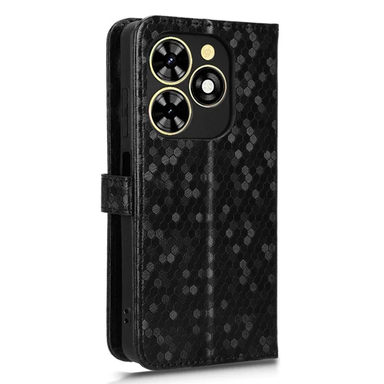 Phone Case for Transsion Tecno Pop 8 / Spark Go 2024 4G / Spark 20C Shell Dot Imprinted Wallet Stand Cover