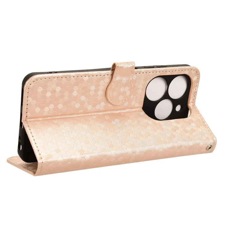 Phone Case for Transsion Tecno Pop 8 / Spark Go 2024 4G / Spark 20C Shell Dot Imprinted Wallet Stand Cover