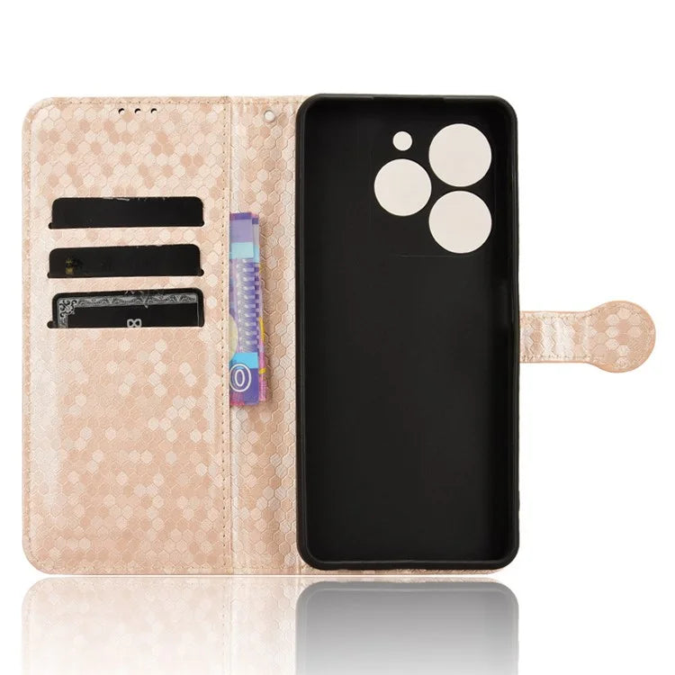 Phone Case for Transsion Tecno Pop 8 / Spark Go 2024 4G / Spark 20C Shell Dot Imprinted Wallet Stand Cover