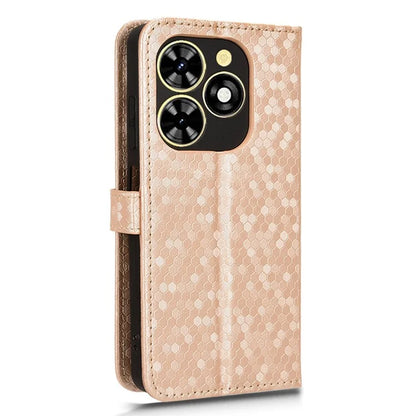 Phone Case for Transsion Tecno Pop 8 / Spark Go 2024 4G / Spark 20C Shell Dot Imprinted Wallet Stand Cover