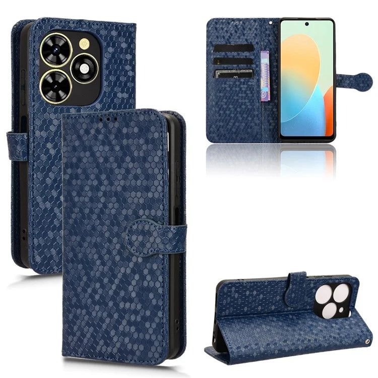Phone Case for Transsion Tecno Pop 8 / Spark Go 2024 4G / Spark 20C Shell Dot Imprinted Wallet Stand Cover