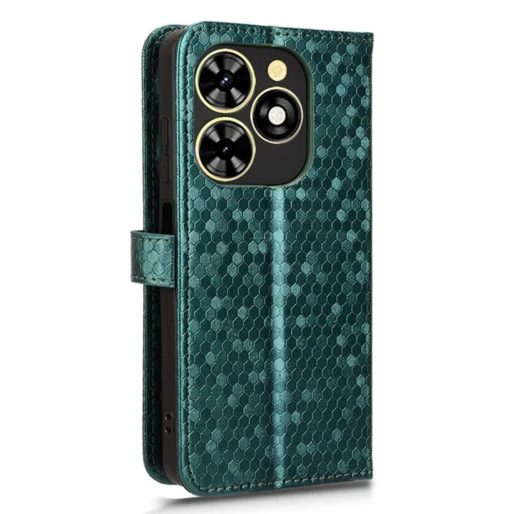 Phone Case for Transsion Tecno Pop 8 / Spark Go 2024 4G / Spark 20C Shell Dot Imprinted Wallet Stand Cover