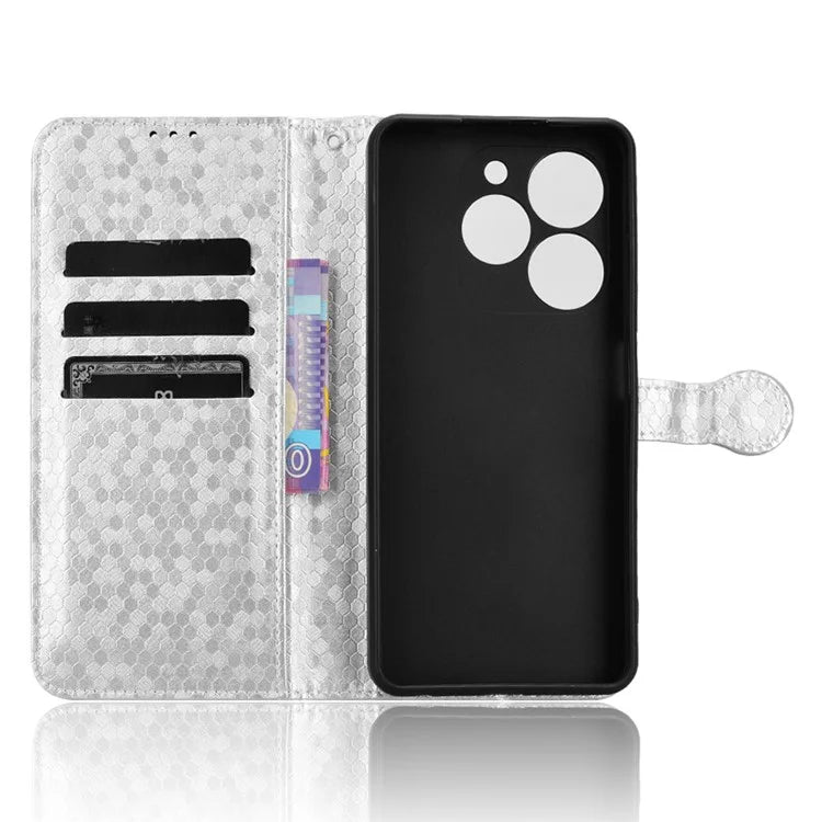 Phone Case for Transsion Tecno Pop 8 / Spark Go 2024 4G / Spark 20C Shell Dot Imprinted Wallet Stand Cover