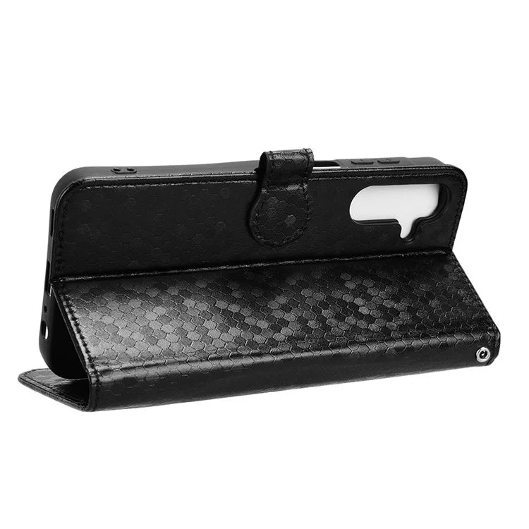 For Samsung Galaxy A15 4G / A15 5G Case Dot Imprinted Leather Shockproof Phone Stand Cover
