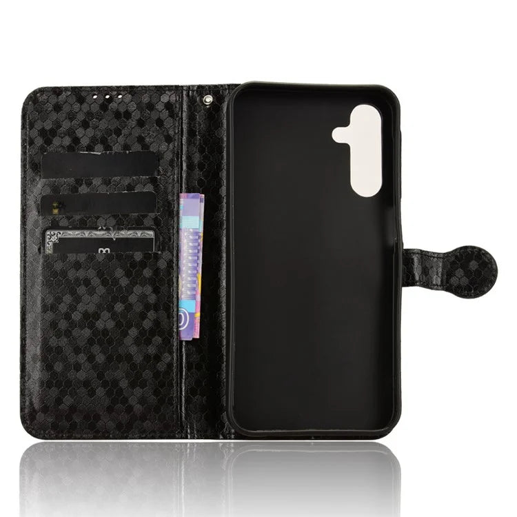 For Samsung Galaxy A15 4G / A15 5G Case Dot Imprinted Leather Shockproof Phone Stand Cover