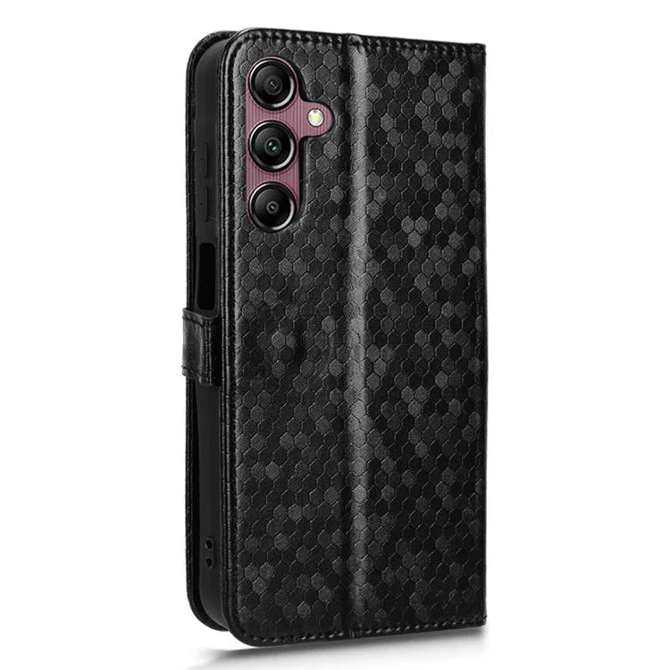 For Samsung Galaxy A15 4G / A15 5G Case Dot Imprinted Leather Shockproof Phone Stand Cover