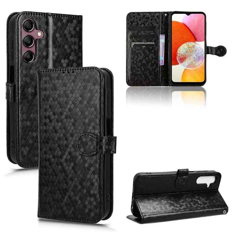 For Samsung Galaxy A15 4G / A15 5G Case Dot Imprinted Leather Shockproof Phone Stand Cover