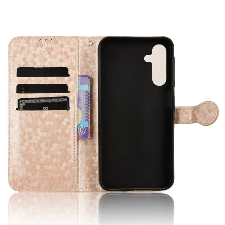 For Samsung Galaxy A15 4G / A15 5G Case Dot Imprinted Leather Shockproof Phone Stand Cover