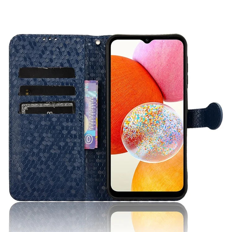 For Samsung Galaxy A15 4G / A15 5G Case Dot Imprinted Leather Shockproof Phone Stand Cover
