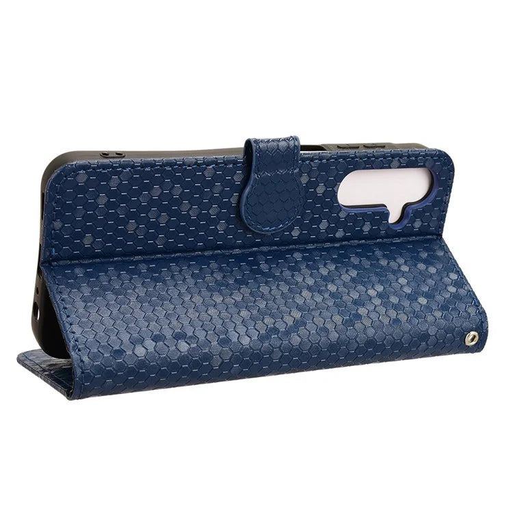For Samsung Galaxy A15 4G / A15 5G Case Dot Imprinted Leather Shockproof Phone Stand Cover