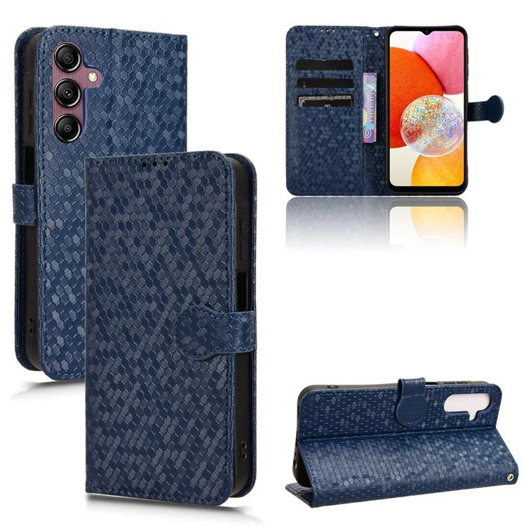For Samsung Galaxy A15 4G / A15 5G Case Dot Imprinted Leather Shockproof Phone Stand Cover