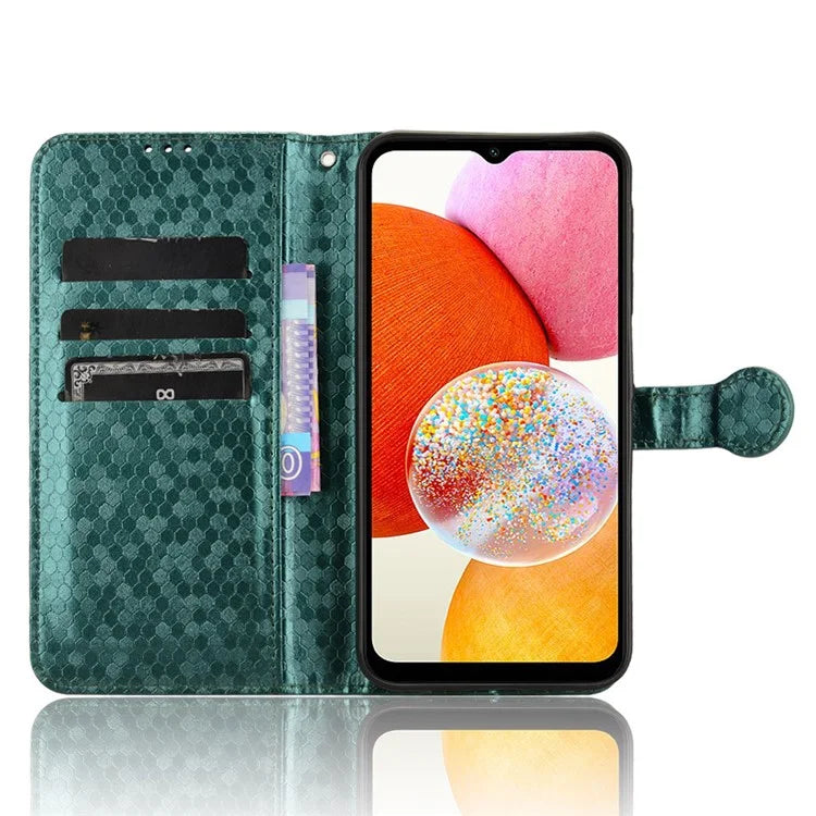 For Samsung Galaxy A15 4G / A15 5G Case Dot Imprinted Leather Shockproof Phone Stand Cover