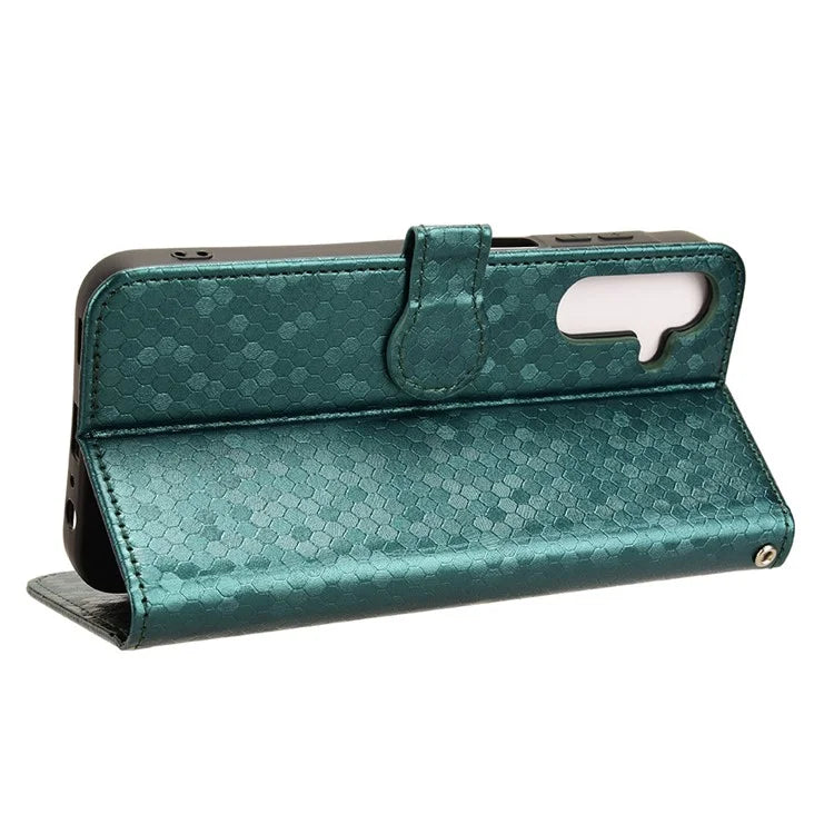 For Samsung Galaxy A15 4G / A15 5G Case Dot Imprinted Leather Shockproof Phone Stand Cover