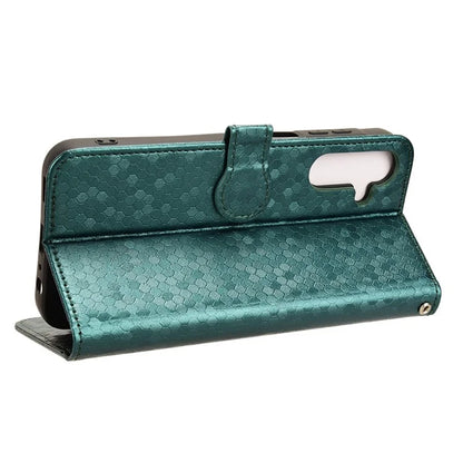 For Samsung Galaxy A15 4G / A15 5G Case Dot Imprinted Leather Shockproof Phone Stand Cover