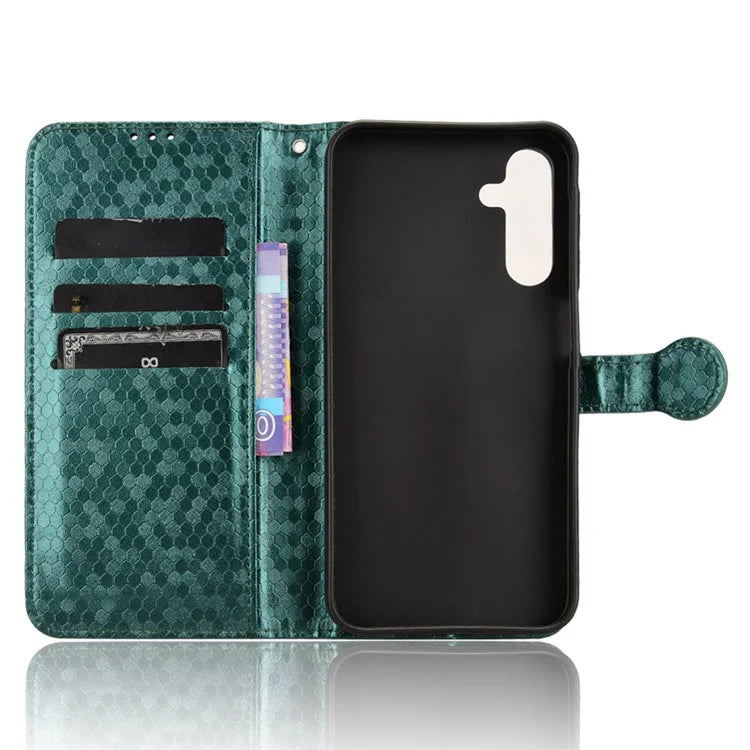 For Samsung Galaxy A15 4G / A15 5G Case Dot Imprinted Leather Shockproof Phone Stand Cover