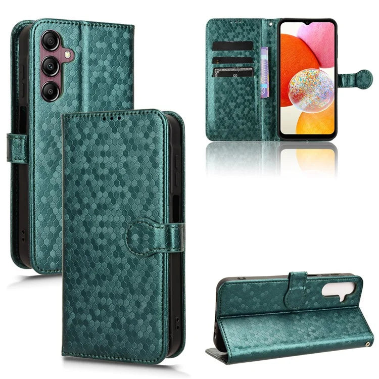 For Samsung Galaxy A15 4G / A15 5G Case Dot Imprinted Leather Shockproof Phone Stand Cover