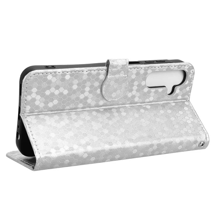 For Samsung Galaxy A15 4G / A15 5G Case Dot Imprinted Leather Shockproof Phone Stand Cover